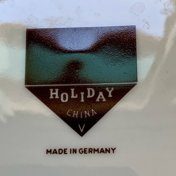 Vintage Hand Painted Holiday Germany China V Plate 10” - Picture 7 of 10